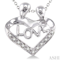 1/20 Ctw Single Cut Diamond Child & Mom Pendant in Sterling Silver with Chain 1/20 Ctw Single Cut Diamond Child & Mom Pendant in Sterling Silver with Chain