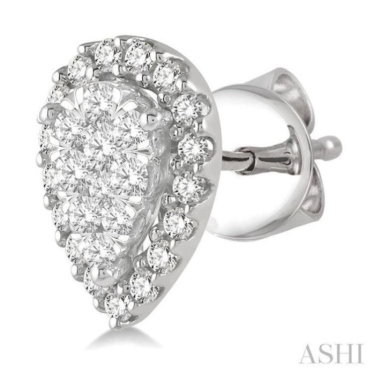 1/3 Ctw Pear Shape Lovebright Diamond Stud Earrings in 14K White Gold 1/3 Ctw Pear Shape Lovebright Diamond Stud Earrings in 14K White Gold