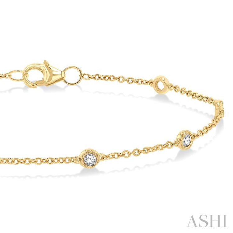 1/3 Ctw Rose Cut Diamond Link Chain Bracelet in 14K Yellow Gold 1/3 Ctw Rose Cut Diamond Link Chain Bracelet in 14K Yellow Gold