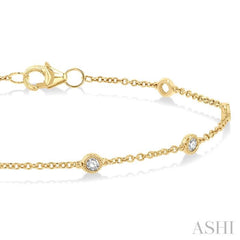 1/3 Ctw Rose Cut Diamond Link Chain Bracelet in 14K Yellow Gold 1/3 Ctw Rose Cut Diamond Link Chain Bracelet in 14K Yellow Gold