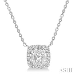3/4 Ctw Cushion Shape Lovebright Diamond Pendant With Chain in 14K White Gold 3/4 Ctw Cushion Shape Lovebright Diamond Pendant With Chain in 14K White Gold