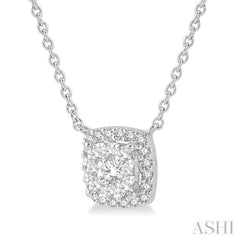 3/4 Ctw Cushion Shape Lovebright Diamond Pendant With Chain in 14K White Gold 3/4 Ctw Cushion Shape Lovebright Diamond Pendant With Chain in 14K White Gold