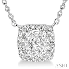 3/4 Ctw Cushion Shape Lovebright Diamond Pendant With Chain in 14K White Gold 3/4 Ctw Cushion Shape Lovebright Diamond Pendant With Chain in 14K White Gold