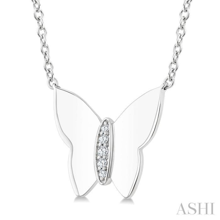 1/20 Ctw Butterfly Single Cut Diamond Fashion Pendant With Chain in Sterling Silver 1/20 Ctw Butterfly Single Cut Diamond Fashion Pendant With Chain in Sterling Silver