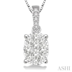 1/3 Ctw Oval Shape Diamond Lovebright Pendant in 14K White Gold with Chain 1/3 Ctw Oval Shape Diamond Lovebright Pendant in 14K White Gold with Chain