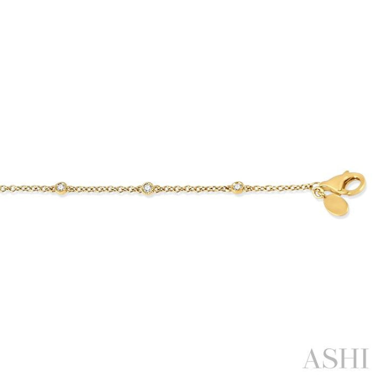 1/6 Ctw Circular Mount Round Cut Diamond Station Bracelet in 10K Yellow Gold 1/6 Ctw Circular Mount Round Cut Diamond Station Bracelet in 10K Yellow Gold