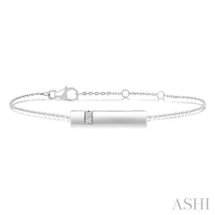 1/20 Ctw Horizontal Bar Round Cut Diamond Fashion Bracelet in Sterling Silver 1/20 Ctw Horizontal Bar Round Cut Diamond Fashion Bracelet in Sterling Silver