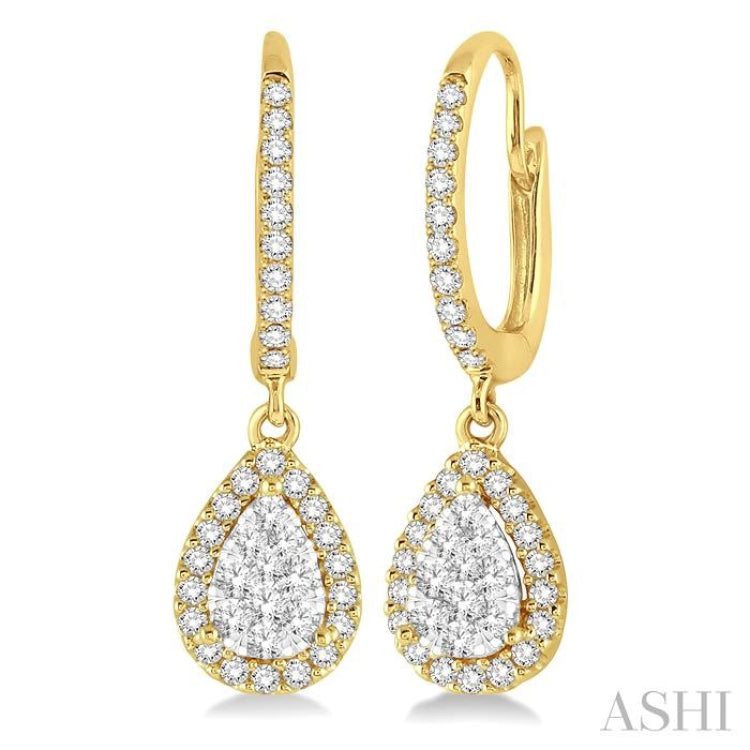3/8 ctw Pear Shape Diamond Lovebright Earrings in 14K Yellow and White Gold 3/8 ctw Pear Shape Diamond Lovebright Earrings in 14K Yellow and White Gold