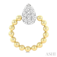 1/4 Ctw Round Cut Diamond Bead Shank Pear Shape Lovebright Earrings in 10K Yellow and White Gold 1/4 Ctw Round Cut Diamond Bead Shank Pear Shape Lovebright Earrings in 10K Yellow and White Gold