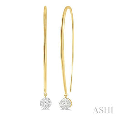 1/3 Ctw Round Dangler Lovebright Diamond Earring in 14K Yellow and White Gold 1/3 Ctw Round Dangler Lovebright Diamond Earring in 14K Yellow and White Gold