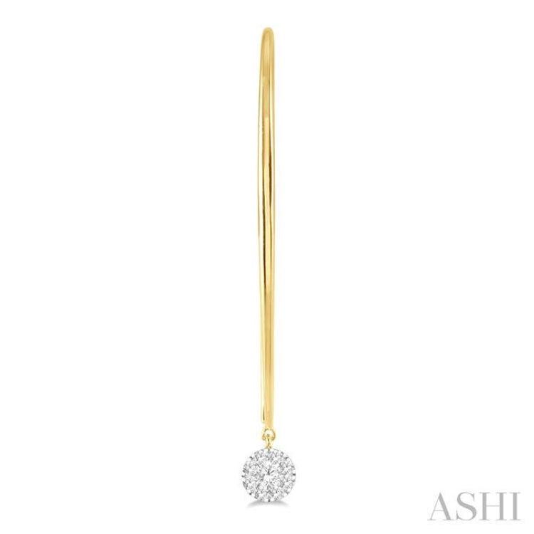 1/3 Ctw Round Dangler Lovebright Diamond Earring in 14K Yellow and White Gold 1/3 Ctw Round Dangler Lovebright Diamond Earring in 14K Yellow and White Gold
