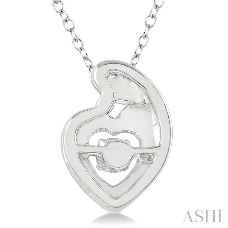 1/20 Ctw Round Cut Diamond Emotion Mom & Child Pendant in Sterling Silver with Chain 1/20 Ctw Round Cut Diamond Emotion Mom & Child Pendant in Sterling Silver with Chain