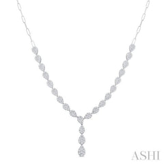 2 5/8 Ctw Lovebright Pear Shape Round Cut Diamond Fashion Necklace in 14K White Gold 2 5/8 Ctw Lovebright Pear Shape Round Cut Diamond Fashion Necklace in 14K White Gold