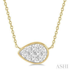 1/3 Ctw Pear Shape Lovebright Diamond Pendant With Chain in 14K Yellow and White Gold 1/3 Ctw Pear Shape Lovebright Diamond Pendant With Chain in 14K Yellow and White Gold