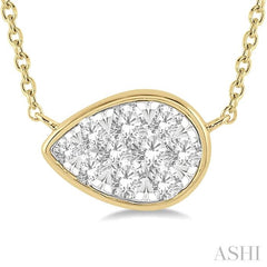 1/3 Ctw Pear Shape Lovebright Diamond Pendant With Chain in 14K Yellow and White Gold 1/3 Ctw Pear Shape Lovebright Diamond Pendant With Chain in 14K Yellow and White Gold