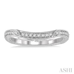 1/6 ctw Round Diamond Wedding Band with Vintage Detailing in 14K White Gold 1/6 ctw Round Diamond Wedding Band with Vintage Detailing in 14K White Gold