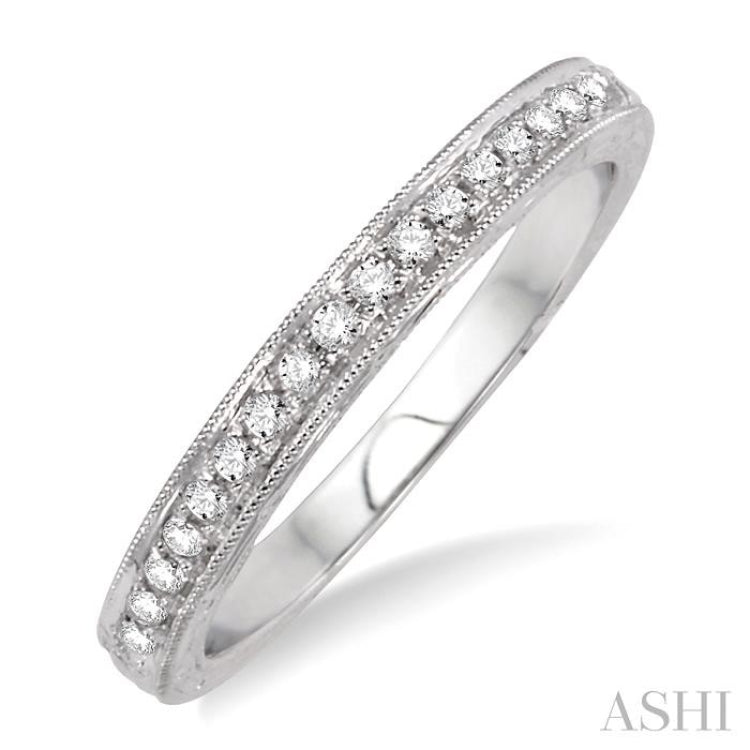 1/8 Ctw Round Cut Diamond Wedding Band in 14K White Gold 1/8 Ctw Round Cut Diamond Wedding Band in 14K White Gold