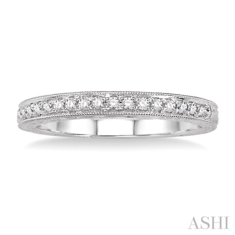 1/8 Ctw Round Cut Diamond Wedding Band in 14K White Gold 1/8 Ctw Round Cut Diamond Wedding Band in 14K White Gold