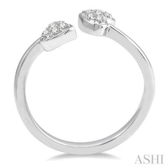 1/10 Ctw Heart Accent Open-Ended Round Cut Diamond Ladies Ring in 10K White Gold 1/10 Ctw Heart Accent Open-Ended Round Cut Diamond Ladies Ring in 10K White Gold