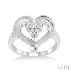 1/50 Ctw Single Cut Diamond Heart Ring in Sterling Silver 1/50 Ctw Single Cut Diamond Heart Ring in Sterling Silver