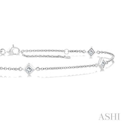 1/2 Ctw Princess Cut Diamond Station Bracelet in 14K White Gold 1/2 Ctw Princess Cut Diamond Station Bracelet in 14K White Gold