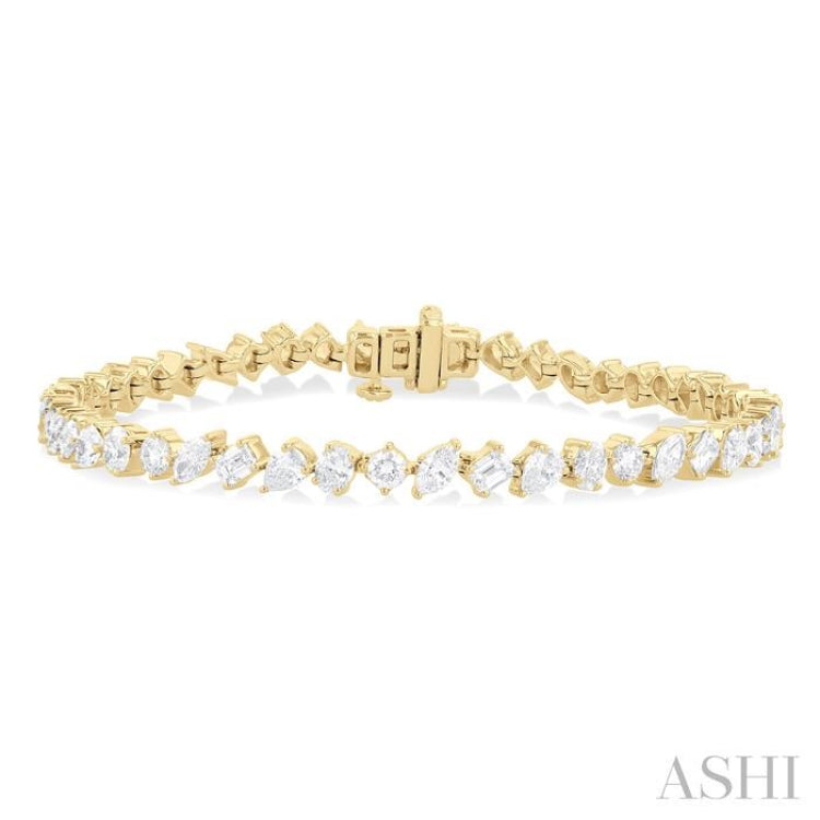 5 3/4 Ctw Mixed Shape Cut Diamond Fashion Bracelet in 14K Yellow Gold 5 3/4 Ctw Mixed Shape Cut Diamond Fashion Bracelet in 14K Yellow Gold