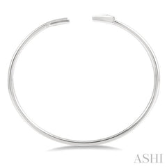 1/20 Ctw Circular Open Arrow Round Cut Diamond Cuff Bangle in Sterling Silver 1/20 Ctw Circular Open Arrow Round Cut Diamond Cuff Bangle in Sterling Silver