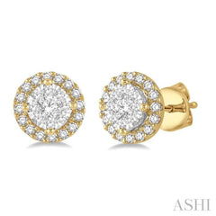1/3 Ctw Lovebright Round Cut Diamond Stud Earrings in 14K Yellow and White Gold 1/3 Ctw Lovebright Round Cut Diamond Stud Earrings in 14K Yellow and White Gold
