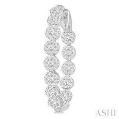 2 Ctw Circular Link Lovebright In-Out Round Cut Diamond Hoop Earring in 14K White Gold 2 Ctw Circular Link Lovebright In-Out Round Cut Diamond Hoop Earring in 14K White Gold