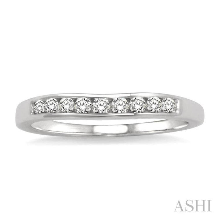 1/4 Ctw V Shape Round Cut Diamond Matching Wedding Band in 14K White Gold 1/4 Ctw V Shape Round Cut Diamond Matching Wedding Band in 14K White Gold