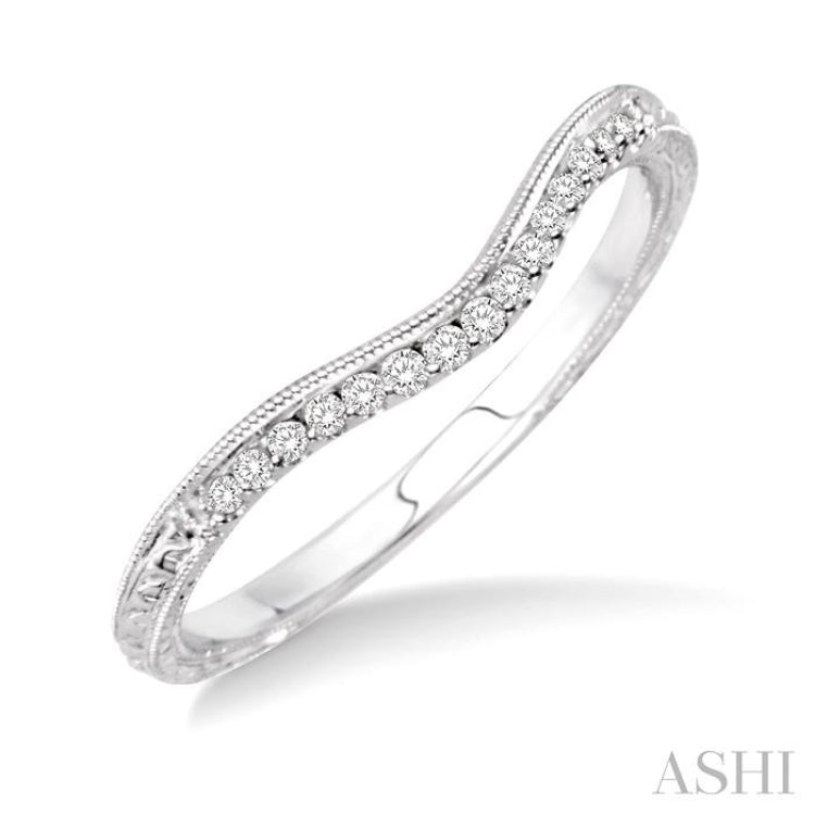 1/10 Ctw Round Cut Diamond Wedding Band in 14K White Gold 1/10 Ctw Round Cut Diamond Wedding Band in 14K White Gold