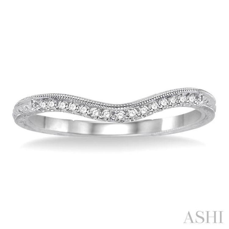 1/10 Ctw Round Cut Diamond Wedding Band in 14K White Gold 1/10 Ctw Round Cut Diamond Wedding Band in 14K White Gold