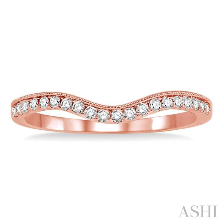 1/5 Ctw Round Cut Diamond Wedding Band in 14K Rose Gold 1/5 Ctw Round Cut Diamond Wedding Band in 14K Rose Gold