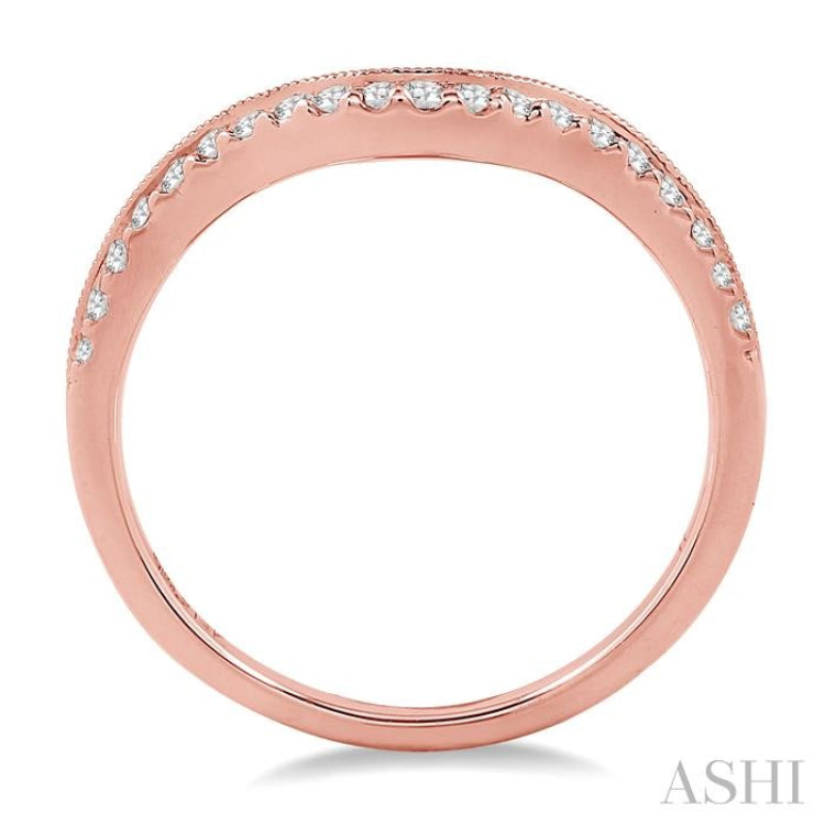 1/5 Ctw Round Cut Diamond Wedding Band in 14K Rose Gold 1/5 Ctw Round Cut Diamond Wedding Band in 14K Rose Gold