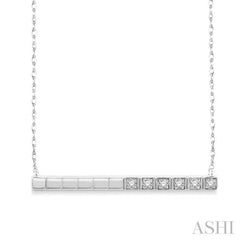 1/20 Ctw Round Cut Diamond Bar Pendant With Chain in 10K White Gold 1/20 Ctw Round Cut Diamond Bar Pendant With Chain in 10K White Gold