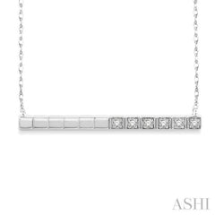 1/20 Ctw Round Cut Diamond Bar Pendant With Chain in 10K White Gold 1/20 Ctw Round Cut Diamond Bar Pendant With Chain in 10K White Gold