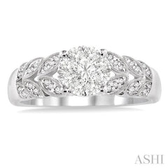 1/3 Ctw Lovebright Round Cut Diamond Ring in 10K White Gold 1/3 Ctw Lovebright Round Cut Diamond Ring in 10K White Gold