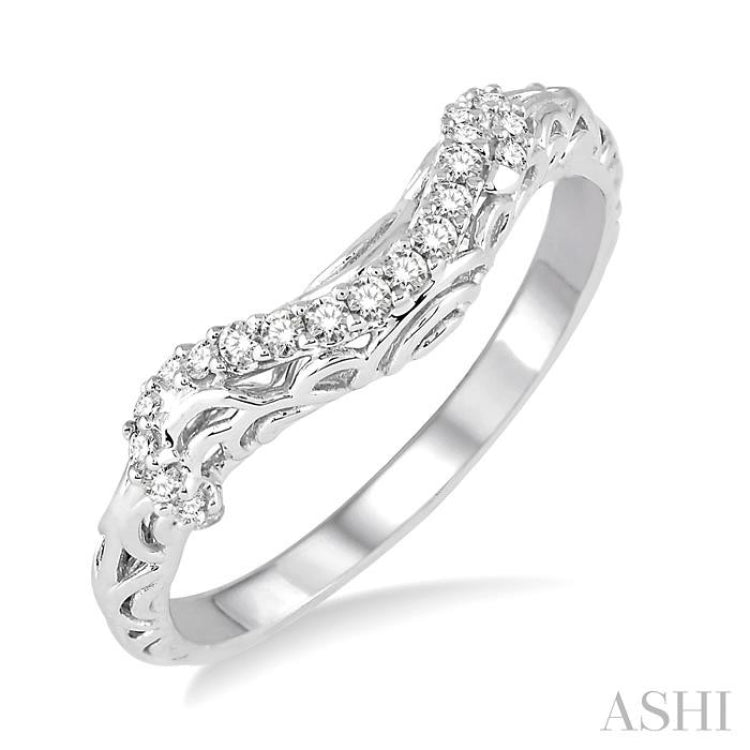 1/6 Ctw Round Cut Diamond Wedding Band in 14K White Gold 1/6 Ctw Round Cut Diamond Wedding Band in 14K White Gold