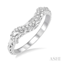 1/6 Ctw Round Cut Diamond Wedding Band in 14K White Gold 1/6 Ctw Round Cut Diamond Wedding Band in 14K White Gold