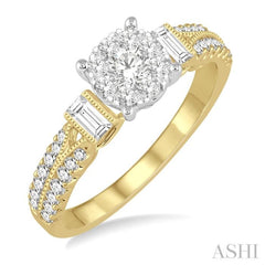 3/4 Ctw Diamond Lovebright Engagement Ring in 14K Yellow and White Gold 3/4 Ctw Diamond Lovebright Engagement Ring in 14K Yellow and White Gold