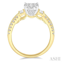 3/4 Ctw Diamond Lovebright Engagement Ring in 14K Yellow and White Gold 3/4 Ctw Diamond Lovebright Engagement Ring in 14K Yellow and White Gold