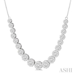 4 1/10 Ctw Round Cut Diamond Lovebright Necklace in 14K White Gold 4 1/10 Ctw Round Cut Diamond Lovebright Necklace in 14K White Gold
