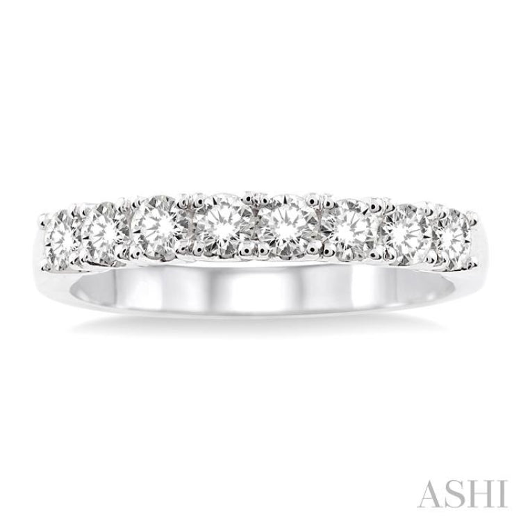 5/8 Ctw Round Cut Diamond Wedding Band in 14K White Gold 5/8 Ctw Round Cut Diamond Wedding Band in 14K White Gold