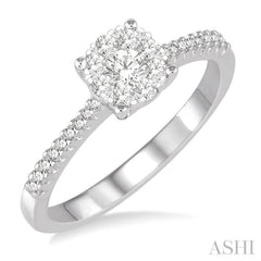 3/8 Ctw Round Shape Diamond Lovebright Ring in 14K White Gold 3/8 Ctw Round Shape Diamond Lovebright Ring in 14K White Gold