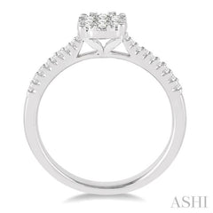 3/8 Ctw Round Shape Diamond Lovebright Ring in 14K White Gold 3/8 Ctw Round Shape Diamond Lovebright Ring in 14K White Gold