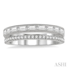 3/8 Ctw Split Baguette and Round Cut Diamond Fashion Band in 14K White Gold 3/8 Ctw Split Baguette and Round Cut Diamond Fashion Band in 14K White Gold