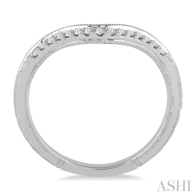1/10 Ctw Round Cut Diamond Wedding Band in 14K White Gold 1/10 Ctw Round Cut Diamond Wedding Band in 14K White Gold