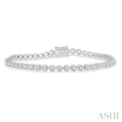 2 Ctw Round Cut Diamond Illusion Tennis Bracelet in 14K White Gold 2 Ctw Round Cut Diamond Illusion Tennis Bracelet in 14K White Gold
