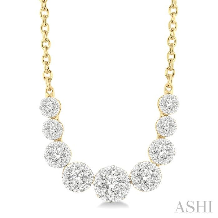 1 Ctw Round Cut Diamond Lovebright Necklace in 14K Yellow and White Gold 1 Ctw Round Cut Diamond Lovebright Necklace in 14K Yellow and White Gold