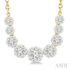 1 Ctw Round Cut Diamond Lovebright Necklace in 14K Yellow and White Gold 1 Ctw Round Cut Diamond Lovebright Necklace in 14K Yellow and White Gold